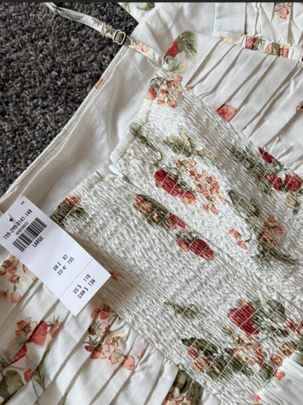Abercrombie & Fitch White Floral Midi Dress with Rust Accents - Picture 4 of 5